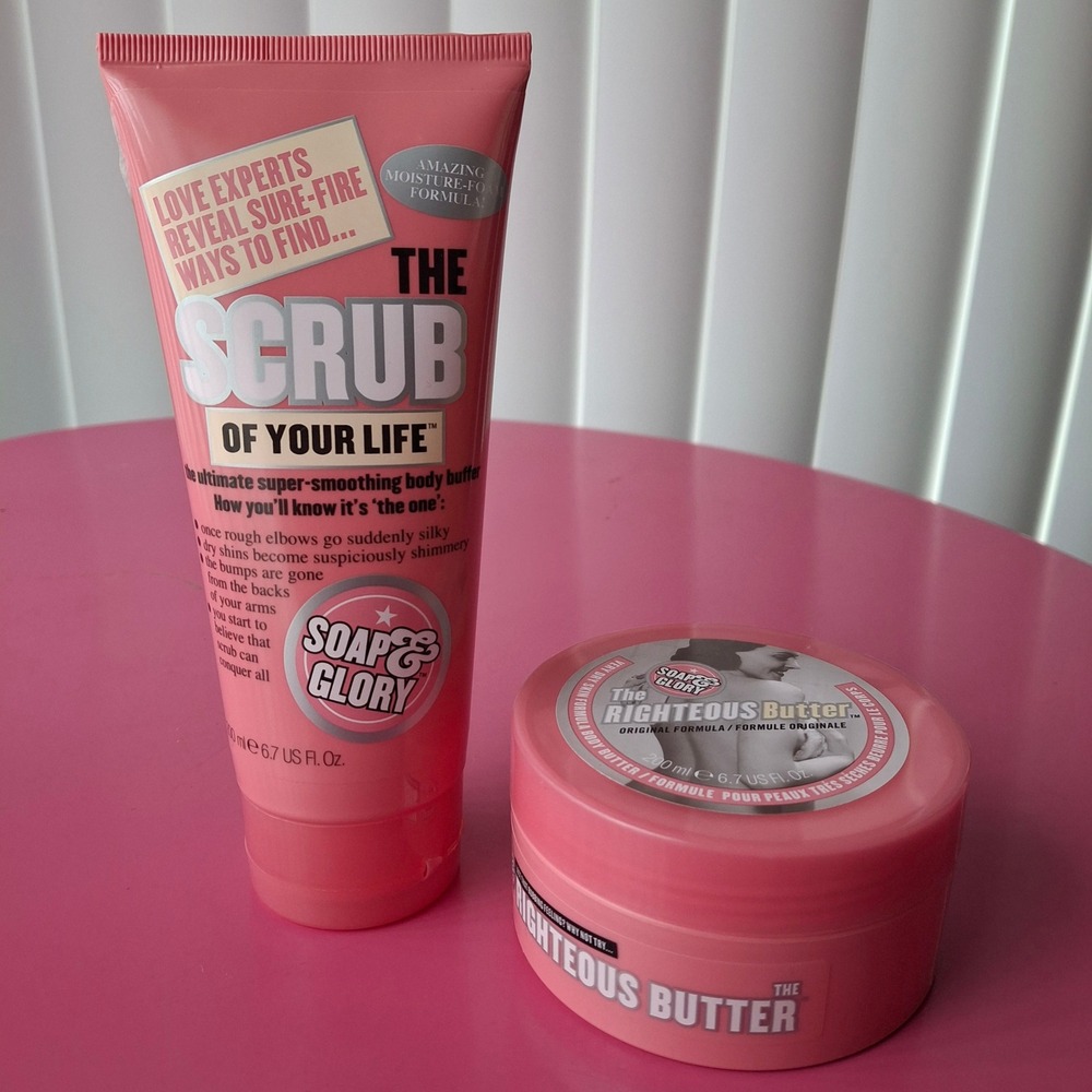 Soap & Glory The Scrub of Your Life & The Righteous Butter Body Duo 200ml Each